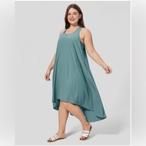 COPY - Halara Breezeful™ Backless Racerback Side Pocket High Low Midi Dress 2X …